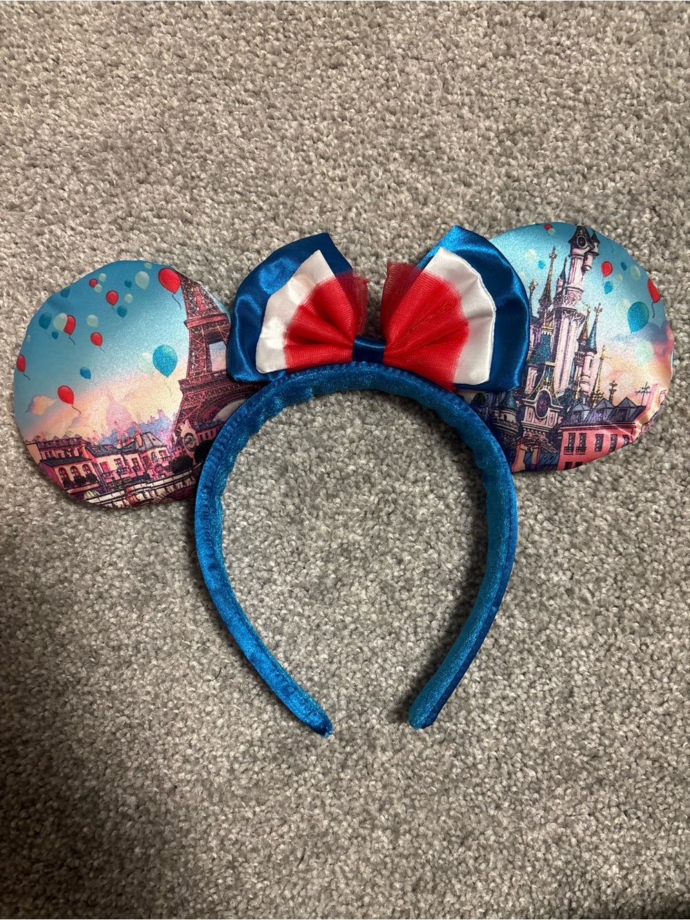 Disneyland Paris - Mouse Ear Headband with Red & White Bow